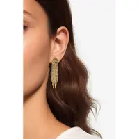 Sissy-Boy Gold plated lange schakel oorbellen