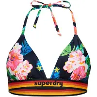 Superdry Dames Triangel bikinitop met marine vintage logo (M), Blauw, Strandkleding, Gerecycled polyester, Duurzaam, Marine W3010359A