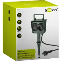 Goobay IP44 outdoor stekkerdoos | 4 contacten | grondpin | 2 meter