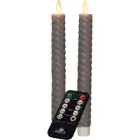 Anna's Collection Led dinerkaars 23 cm | Taupe | Swirl | 3D vlam | 2 stuks