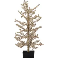Intratuin Mini Kunstkerstboom Kristal Goud Met 60 Lampjes Warm Wit D 28 H 46 Cm