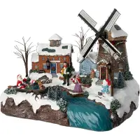 Intratuin Kerstdorp Huis Met Molen 31 X 22,5 X 25,5 Cm