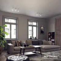 HOFTRONIC™ Riga LED Plafondlamp 3 spots Wit - Draaibaar en Dimbaar - 3 lichts - GU10 4000K neutraal wit - Plafondspot woonkamer en gang - Opbouwspot verlichting