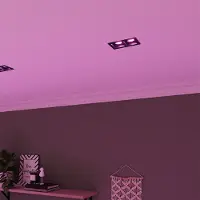 HOFTRONIC™ Fresno Dubbele Inbouwspot - Rechthoek - 2x GU10 - RGBWW 16,5 miljoen kleuren - 11 Watt 690 lumen - Kantelbaar - IP20 stofdicht- Zwart - Met kabelconn