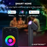 HOFTRONIC™ Amy smart sokkellamp - RGBWW - WiFi & Bluetooth - GU10 lichtbron - 45 cm - Padverlichting - Tuinspot - Voor buiten - Dimbaar via app - Kantelbaar - Go