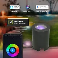 HOFTRONIC™ Set van 9 Lilly smart Grondspot Zwart - Kantelbaar - Overrijdbaar - Rond - RGB + WW - WiFi + BLE - IP67 waterdicht - 3 jaar garantie Grondspot buiten