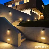 HOFTRONIC™ set van 2 Lago kantelbare wandlampen - Dimbaar - IP44 - Incl. 6000K daglicht wit GU10 spotje - 5 Watt 400 lumen -Spotlight voor binnen en buiten - Ges