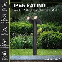 HOFTRONIC™ Aspen - Staande buitenlamp 60cm - 2x Kantelbare GU10 4000K neutraal wit - IP65 waterdicht - Sokkellamp geschikt als tuinpadverlichting