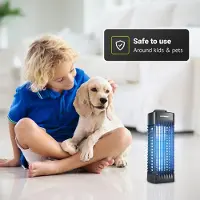HOFTRONIC™ Muggenlamp - Vliegenlamp - UV-Insectenlamp - Elektrisch - 6 Watt geschikt voor 30 m² - 1000 volt - Voor binnen - Zwart