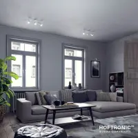 HOFTRONIC™ Riga LED Plafondlamp 3 spots Wit - Draaibaar en Dimbaar - 3 lichts - GU10 6000K daglicht wit - Plafondspot woonkamer en gang - Opbouwspot verlichting