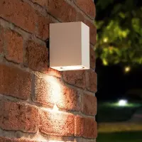 HOFTRONIC™ Set van 3 Marion - Dimbare LED wandlampen kubus - Incl. GU10 spot - 5 Watt 400 lumen - 4000K neutraal wit - IP65 - Wit - Binnen en buiten - 3 jaar gar