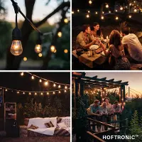 HOFTRONIC™ 12V 15m LED String Light Set - 15 lampjes - IP65 Lichtsnoer buiten - incl. adapter en lichtbronnen
