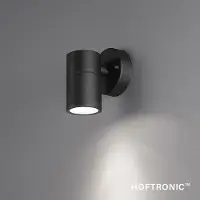 HOFTRONIC™ Wandlamp Mason - IP44 Spatwaterdicht - Muurlamp voor binnen en buiten - Incl. 6000K Daglicht witte GU10 spot - Dimbaar - Industriële wandlamp - Zwart