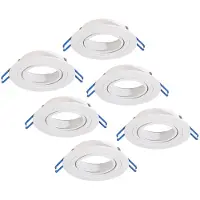 HOFTRONIC™ Set van 6 Balos GU10 Inbouwspot armaturen IP20 Kantelbaar wit