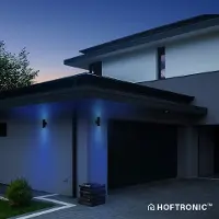 HOFTRONIC™ Smart WiFi+BLE - Dax LED wandlamp - Tweezijdig Up & Down - Alle kleuren - incl. 2x GU10 spots - IP65 voor binnen- en buitengebruik - Zwart voor binn
