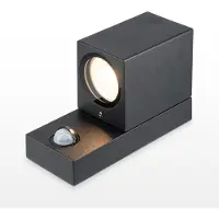 HOFTRONIC™ Marion PIR - LED wandlamp kubus - Bewegingssensor - Schemerschakelaar - GU10 excl. lichtbron - IP65 - Zwart - Binnen en buiten - 3 jaar garantie voo