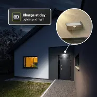 HOFTRONIC™ Set van 2 Macon - LED Solar Wandlampen - slim design - met PIR bewegingssensor - Zwart - Warm wit licht - 36 LEDs - IP44