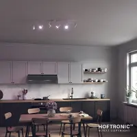 HOFTRONIC™ Riga Smart LED Plafondlamp 6 spots Wit - Draaibaar en Dimbaar - 6 lichts - GU10 RGBWW - Plafondspot woonkamer en gang - Opbouw spots verlichting - Goo