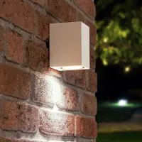 HOFTRONIC™ Set van 3 Marion - Dimbare LED wandlampen kubus - Incl. GU10 spot - 5 Watt 400 lumen - 6000K Daglicht wit - IP65 - Wit - Binnen en buiten - 3 jaar gar