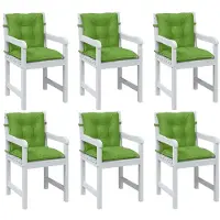 vidaXL Stoelkussens 6 st lage rug 100x50x7 cm stof gemêleerd groen