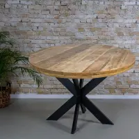 Gister&Vandaag Eettafel Ted mangohout rond | Ø120 cm tot Ø150 cm, Rond, ø140cm