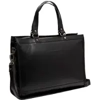 The Chesterfield Brand Manly Schoudertas Leer 40 cm Laptop compartiment zwart