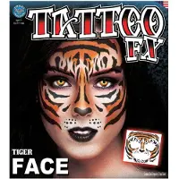 Partychimp neptatoeage Face Tattoo Tijger polyester