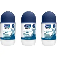 Sanex Men Active Control Anti Transpirant Deodorant Roller 50 ml - Voordeelverpakking 3 stuks