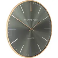 Thomas Kent Oyster Rond L 65 Avocado Groen Goud Wandklok Staal RVS
