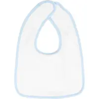 The One Towelling Baby Slab - Klittenband sluiting - Slabbetje - 100% Katoen - 26 x 37 cm - Wit/Blauw