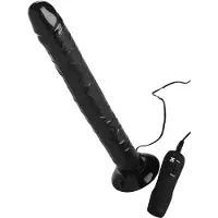 XR Brands - Vibrating Tower of Power Dildo Strap-On - Black