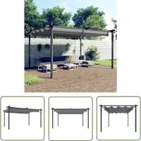 The Living Store De Living Store paviljoen met uitschuifbaar dak, afmetingen 4x3 meter, antracietkleurig
