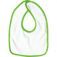 The One Towelling Baby Slab - Klittenband sluiting - Slabbetje - 100% Katoen - 26 x 37 cm - Wit/Limoengroen