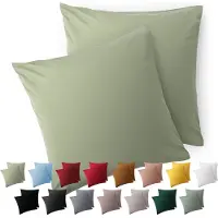 Blumtal Kussensloop Microvezel Kussenhoes 60 x 60 cm - Licht Olijfgroen - Set van 2