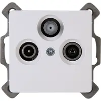 Kopp - Televisie/Radio/Satelliet Contactdoos - Wandcontactdoos Coax - Paris - Inbouw - Arctic Glans Wit