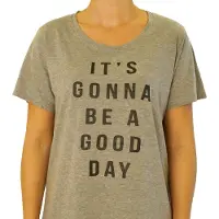 Gino santi Bigshirt, Slaap T-shirt: Grijs melange It's Gonna be a Good Day