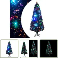 The Living Store Kunstkerstboom met voet/LED, 210 cm, met vezeloptiek