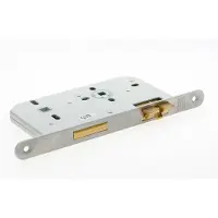 Nemef 644/66 Toilet/badkamerdeurslot | DM60mm | WC72mm | krukgat 8mm | voorplaat RVS 20x235mm afgerond | messing zwengeldagschoot | DR 1+3 - 9064466651
