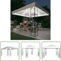 The Living Store De Living Store tuintent met LED-lichtketting, 3x3 meter, wit