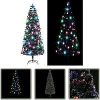 The Living Store Kunstkerstboom met standaard/LED, 240 cm, vezeloptiek