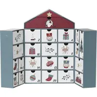 Vertbaudet Adventskalender huis van karton groen, bedrukt