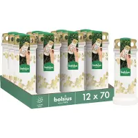 Bolsius - Herdenkingslicht - Wit met Gouden Hartjes Print - 12 stuks - 70 branduren - 3 Dagen