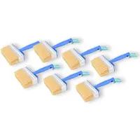 Merkloos 7x Blokkwast Plastic Muurverfkwast Kwast Blauw 23cm x 14cm x 4cm Geschikt voor Watergedragen en