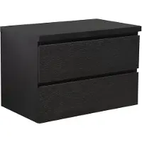Badplaats Wastafelkast Angela 80 x 48 x 53,5 cm - zwart houtnerf - met bovenblad