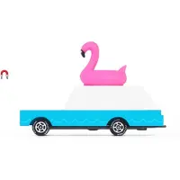 Candylab Toys Candycar World: FLAMINGO WAGON (W228) 8,9x3,8x6,4cm, wooden diecast, magnetic, in giftbox, 3+