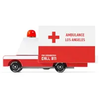 Candylab Toys Candycar World: AMBULANCE VAN (E762) 8,4x4,1x5,1cm, wooden diecast, in giftbox, 3+