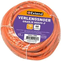 Merkloos Verlengsnoer 10m ongeaard oranje oranje Verlengsnoer