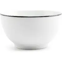 BonBistro Kom 14xH8cm black rim Basic White (Set van 6)