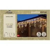 Anna's Collection Ijspegelverlichting lichtsnoer - 528 led lampjes - warm wit - 350 cm