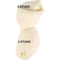 Flamingo ** 5 X ** rawhide geknoopt been - glutenvrij - geen toegevoegde suiker - 10 a 12 cm - 50 a 60 gr . = 250 a 300 gr
